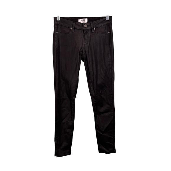 Paige Verdugo Ankle Jeans Women 27 Black Silk Slim Ultra Skinny Low Rise Stretch - Picture 1 of 9